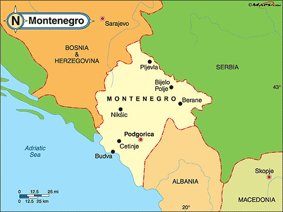 kaart Montenegro