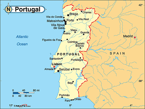 kaart Portugal